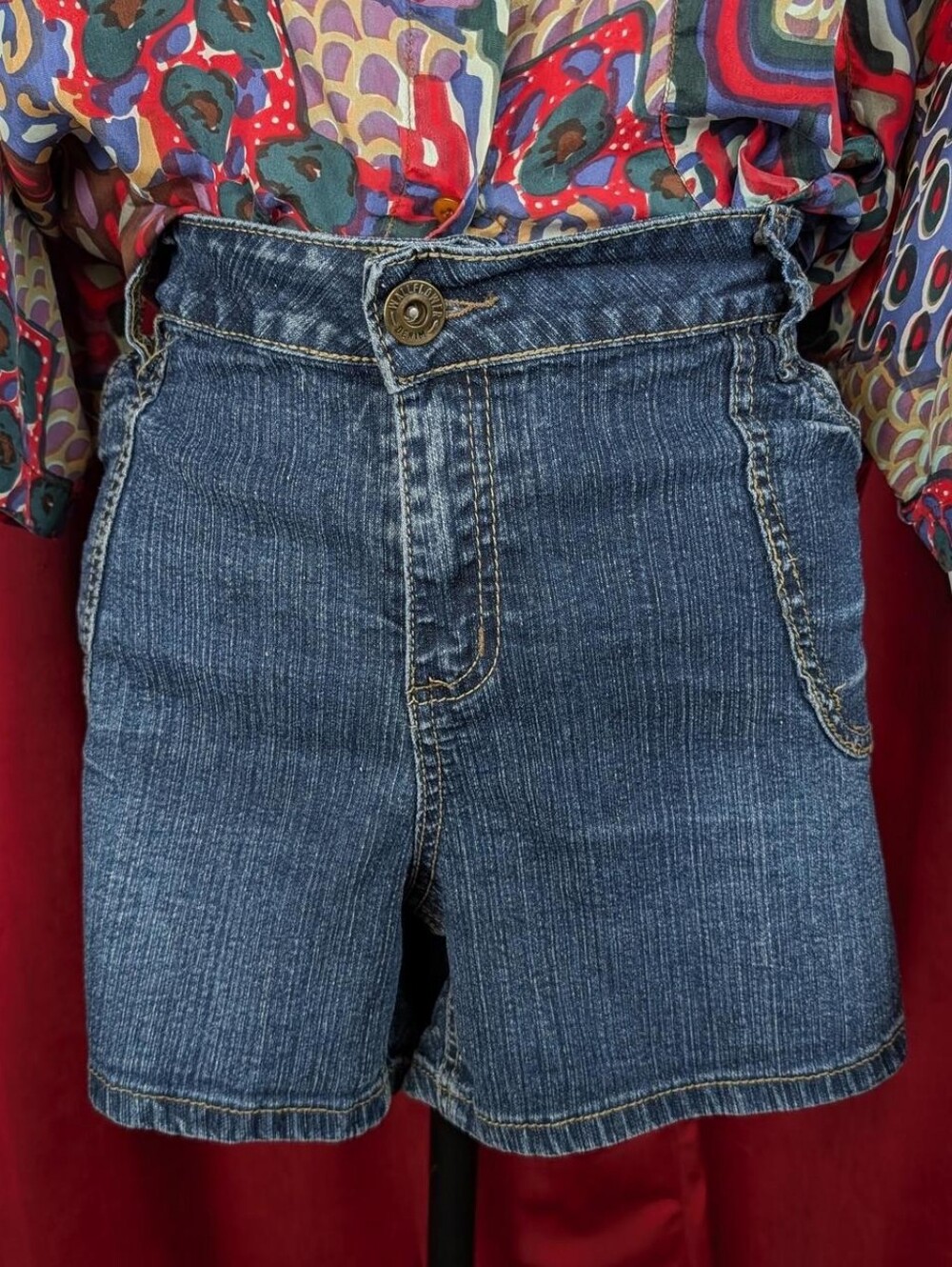Wallflower Blue Dark Wash Denim Jean Short with Button Pockets